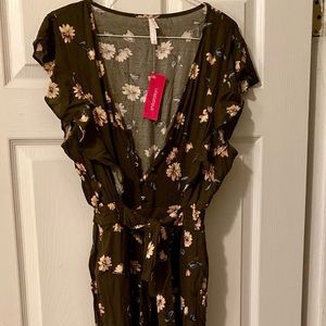 Hunter Green Floral Jumpsuit